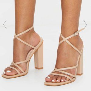 NUDE STRAPPY HEELS